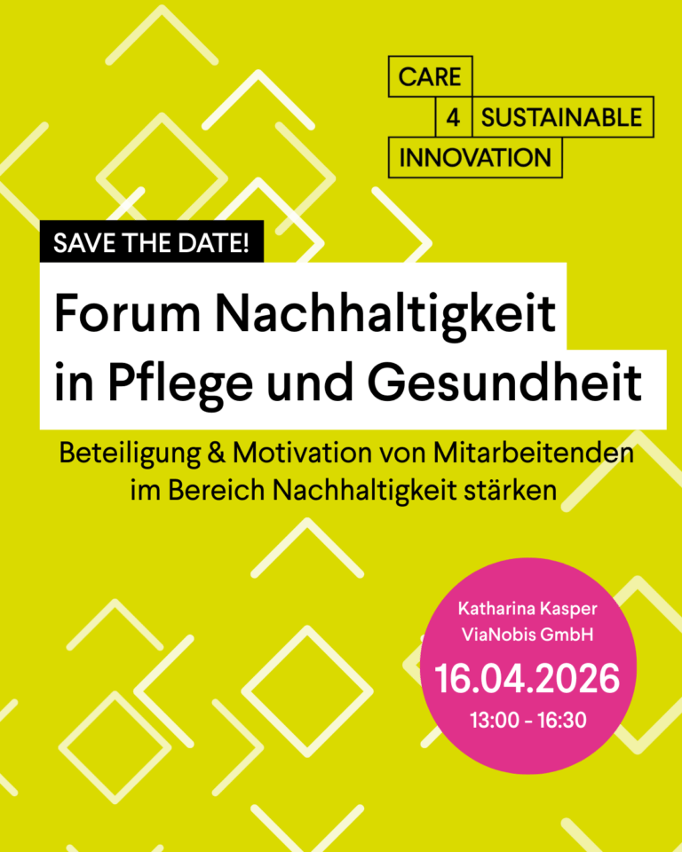 Forum nachhaltigkeit in der Pflege Einladungsflyer